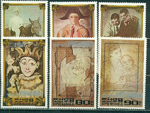 КНДР, 1982, 100 лет Пикассо, Живопись, 6 марок КНДР, 1982, 100 лет Пикассо, Живопись, 6 марок